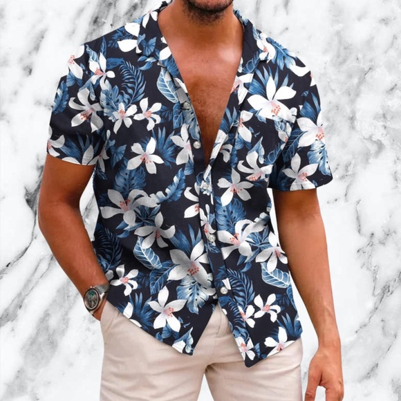 COOFANDY Floral Button Down Shirt - Picture 1 of 5